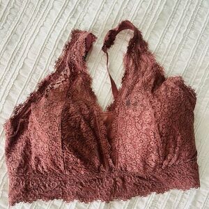 EUC Aerie Lace Bralette in Rich Brown XXL
